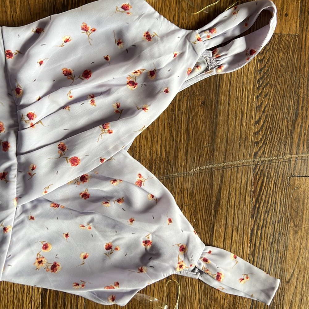 Purple midi floral dress - Picture 2 of 4